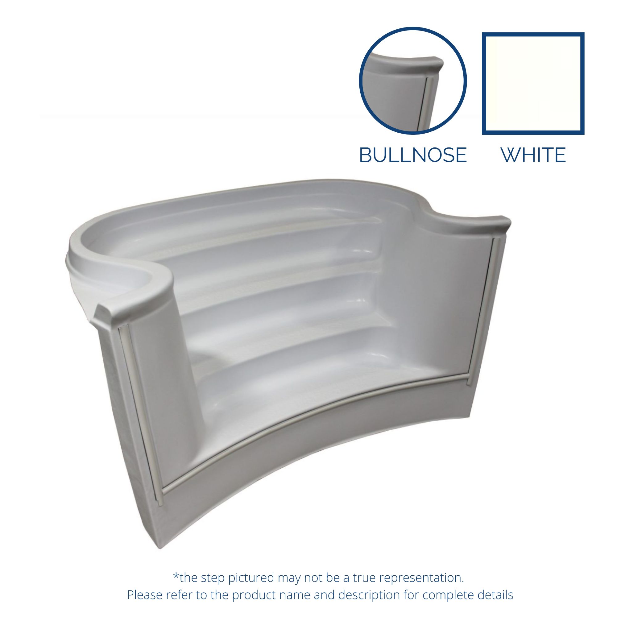6'x9' Radius White Bullnose Alps